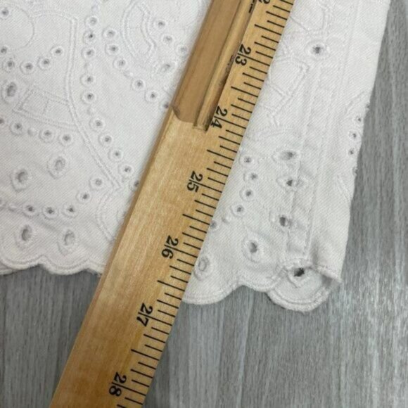 Ted Baker Marriaa Embroidered Hem High Rise Skinny Ankle Jean White Plus Size 34 - Picture 16 of 16